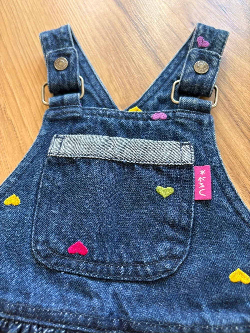 Vintage Carter's embroidered Overall with Colorful Heart Accents